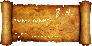 Zachar Arkád névjegykártya
